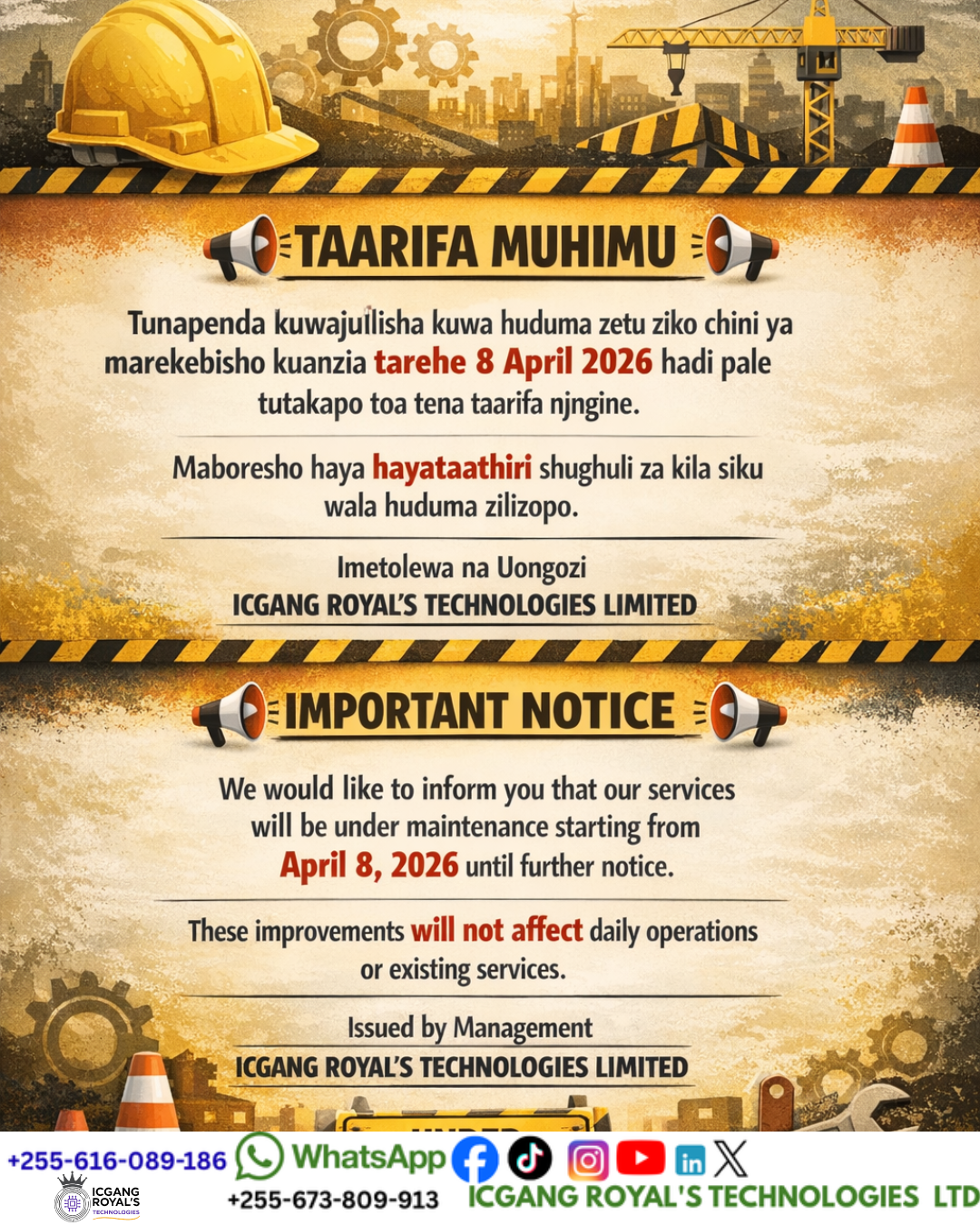 📢 TAARIFA MUHIMU