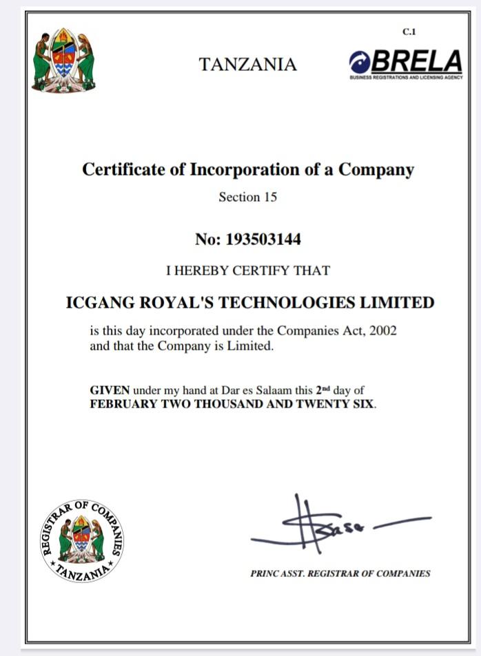 CEO , ICGANG Yafanya Makuu